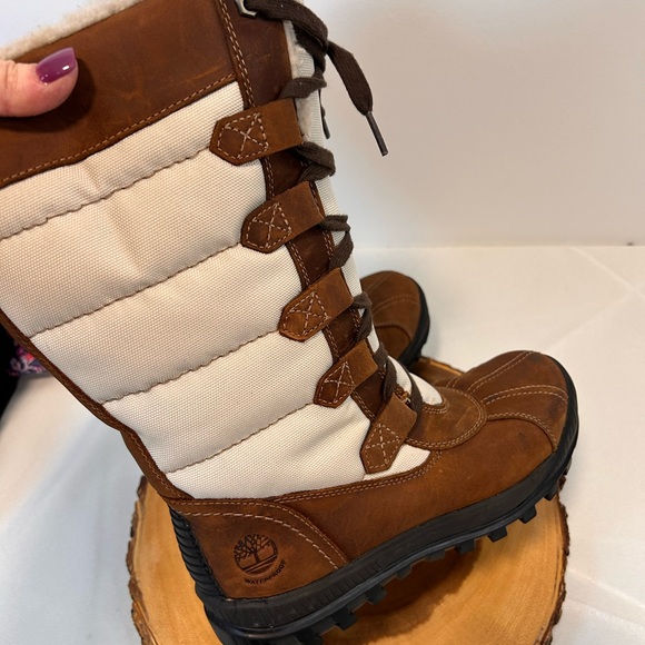 Timberland Women's Mount Hayes Tall Waterproof Brown Snow Boots Size 7 - Picture 4 of 12